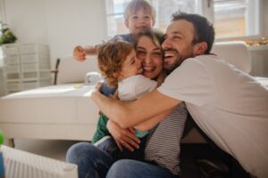 Happy Family With Air Purifier