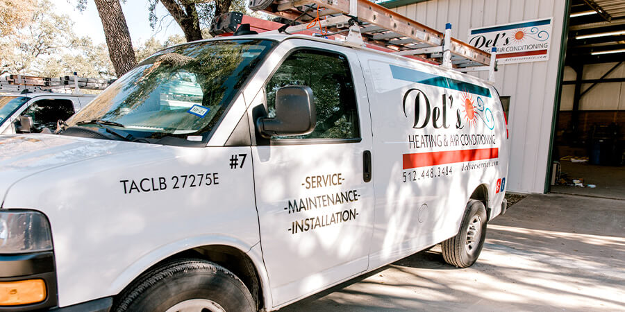 Del's Heating & Air Conditioning van