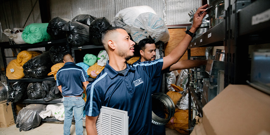 Service technicians finding parts